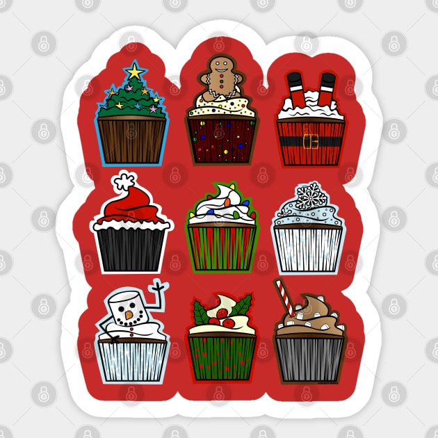 Christmas Cupcakes Sticker by Desdymona